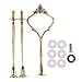 Happy Will 3 Tier Tiered Tray Hardware Kits Fruit Cake Plate Handle Fitting Hardware Rod Dessert Stand Holder Golden Crown 5 Sets