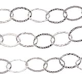 Sterling Silver Xxl Hammered Cable Chain 13.5mm By The Foot