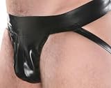 Mr-S-Leather Traditional Latex Jock Strap - Black - Large