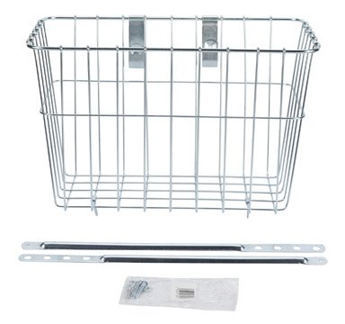 Wald 135 Front Grocery Bicycle Basket (14.5 x 9.5 x 9, Silver)