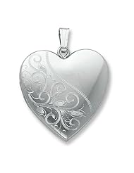 Sterling Silver 24mm Scrolled Heart Family Locket