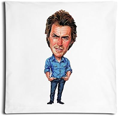 FunHomeDecor Cotton Solid Throw Pillow Covers Clint Eastwood 18" X 18" (One Cover)