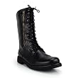 Chloe Boutin Womens Legend08 Black Military Inspired Lace Up Mid Calf Combat Boot