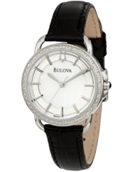 Bulova Womens 96R147 Diamond Leather strap Watch