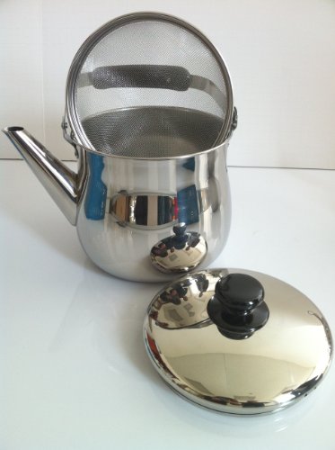 Fan Palm Ware Stainless Steel Tea Kettle Pot with Infuser/strainer 3.2 Liter Fan Palm Ware Stainless Steel Tea Kettle Pot with Infuser/strainer 3.2 Liter