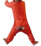Baby Short Sleeve Long Johns With Sports Balls Applique, 100% Cotton Knit / FR Treated, Red
