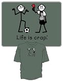 Red Card Soccer T-shirt - Life is Crap Line - 100% Cotton Short Sleeve Shirt for Teens & Adults (Medium)