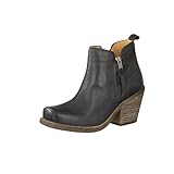 Bronx Damen Lederstiefelette (Schwarz, 36)