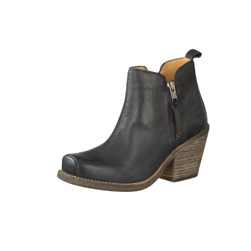 Bronx Damen Lederstiefelette (Schwarz, 36)