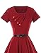 GownTown 1950s Retro Vintage Short Sleeve Party Swing Stretchy Dresses