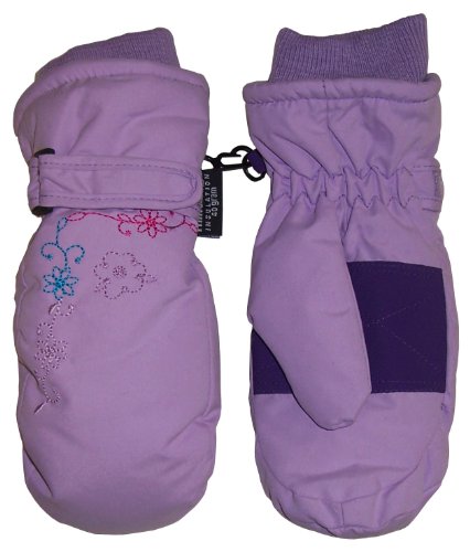 N'Ice Caps Girls Thinsulate and Waterproof Flower Embroidered Mitten