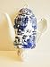 Teapot Night Light with Blue Asian Landscape Motif