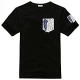 Ruleronline アニメ  進撃の巨人（しんげきのきょじん、attack on titan）訓練兵団 Tシャツ t-shirt Lサイズ黒　コスチューム　コスプレ衣装