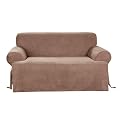Soft Suede T-Cushion Slipcover Collection - Sable
