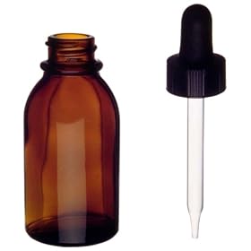 Kimble Kimax, Amber Glass Dropping Bottle with Plastic Dropper, 60ml (Case of 12)