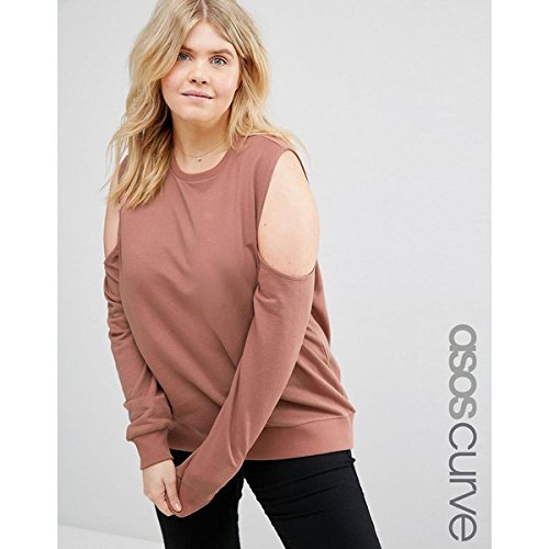 エイソス アウター パーカ＆スウェット ASOS CURVE Sweatshirt with Clean Cold Sh Nude [並行輸入品]