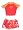 Coral Reef -Girls 2-Piece Short Sleeved Swim Set, Red, Orange (Size 3T)