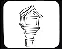 Decorated Mouse Pad with "black and white", lantern, Asia, Japan, lamp, "bird cage"