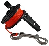 Scuba Diving Compact Finger Spool with Plastic Handle 65ft - Orange Line