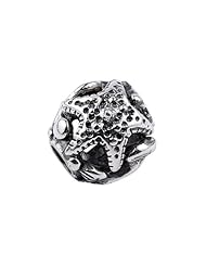 SilveRado (tm) SRM077 Sterling Silver Focal Sea Shore Bead / Charm