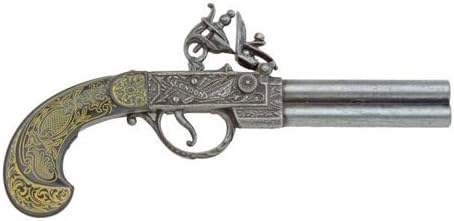 English Double Barrel Antique Finish Flintlock Replica