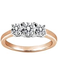 1.04 Ct Round H/I Diamond G/H Diamond 18K Rose Gold Ring