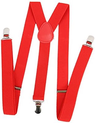 YIDEA Adjustable Straps Unisex Pants Fully Elastic Y-back Suspender Belt Braces (red)