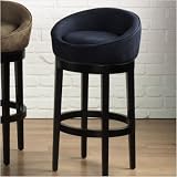 Igloo Microfiber Swivel Barstool in Black Height: 30