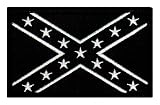 Black Confederate Flag Embroidered Patch Iron-On Civil War Rebel Uniform Military Emblem