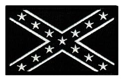 Black Confederate Flag Embroidered Patch Iron-On Civil War Rebel Uniform Military Emblem