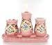 Pink Flower Floral Bathroom Accessory Set