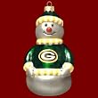 NFL Blown Glass Santa Ornament