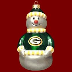 NFL Blown Glass Santa Ornament