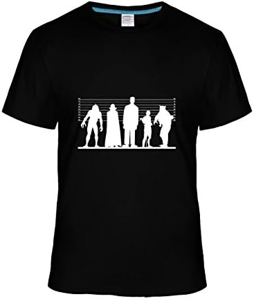 Ptrand Men's Classic Monster Line Up t shirt black