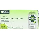 Hansen's Lime Natural Sparkling Water, 12 Ounce Cans (Pack of 24)