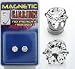 Pair of Round Silver Stainless Steel Magnetic Stud Earrings - 6mm Clear Cubic Zirconia - No Piercing Required - Supplied in Gift Bag
