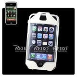White Apple iPhone Premium Leather Vertical Holster Case Cover with Swivel Belt Clip and Screen Protector