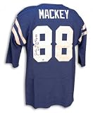John Mackey Colts Autographed/Hand Signed Blue Cotton Jersey