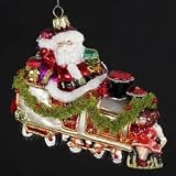 Polonaise All Aboard Santa Claus Glass Christmas Ornament #AP0293