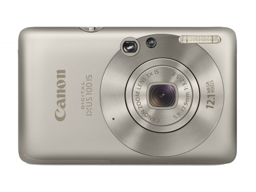 Canon Digital IXUS 100 IS Digitalkamera (12 Megapixel, 3-fach opt. Zoom, 6,4 cm (2,5 Zoll) Display, HDMI, SLIM) silber
