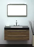 41gJPR4AmvL. SL160  1000mm Bathroom Vanity Unit Wall Hung with Basin   Zebrano Finish