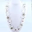 Chunky Crystal Quartz Gemstone and Crystal Bead Choker Necklace with Sterling Silver Accents, #7747