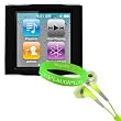 Premium Black Hard Shell Snap Case for Apple iPod Nano 6th Gen Skin Case (6th Generation Nano, 6G, 6th Gen) compatible with 8GB /16GB Apple iPod Nano Touchscreen + Green Headphones + Live * Laugh * Love Vangoddy Wrist Band!!! Premium Black Hard Shell Snap Case for Apple iPod Nano 6th Gen Skin Case (6th Generation Nano, 6G, 6th Gen) compatible with 8GB /16GB Apple iPod Nano Touchscreen + Green Headphones + Live * Laugh * Love Vangoddy Wrist Band!!!
