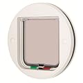 Pet Mate Circular Glass Fitting Cat Flap White 22.3 Diameter
