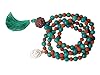 Energy Mala Rudraksha Green Jade Yoga Mala Meditation Gift