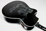 Lindo Black dragon Electric Electro Acoustic Guitar Built In Lcd Digital Tuner canvas Carry Bag