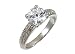 9ct White Gold CZ Single Stone with CZ Set Shoulders Ladies Ring