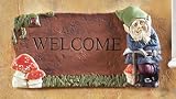 Garden GNOME WeLCoMe SIGN plaque terra cotta ADORABLE s