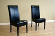 2 Black Full Leather Dining Chairs By Wholesale Interiors