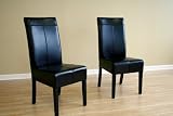 2 Black Full Leather Dining Chairs By Wholesale Interiors